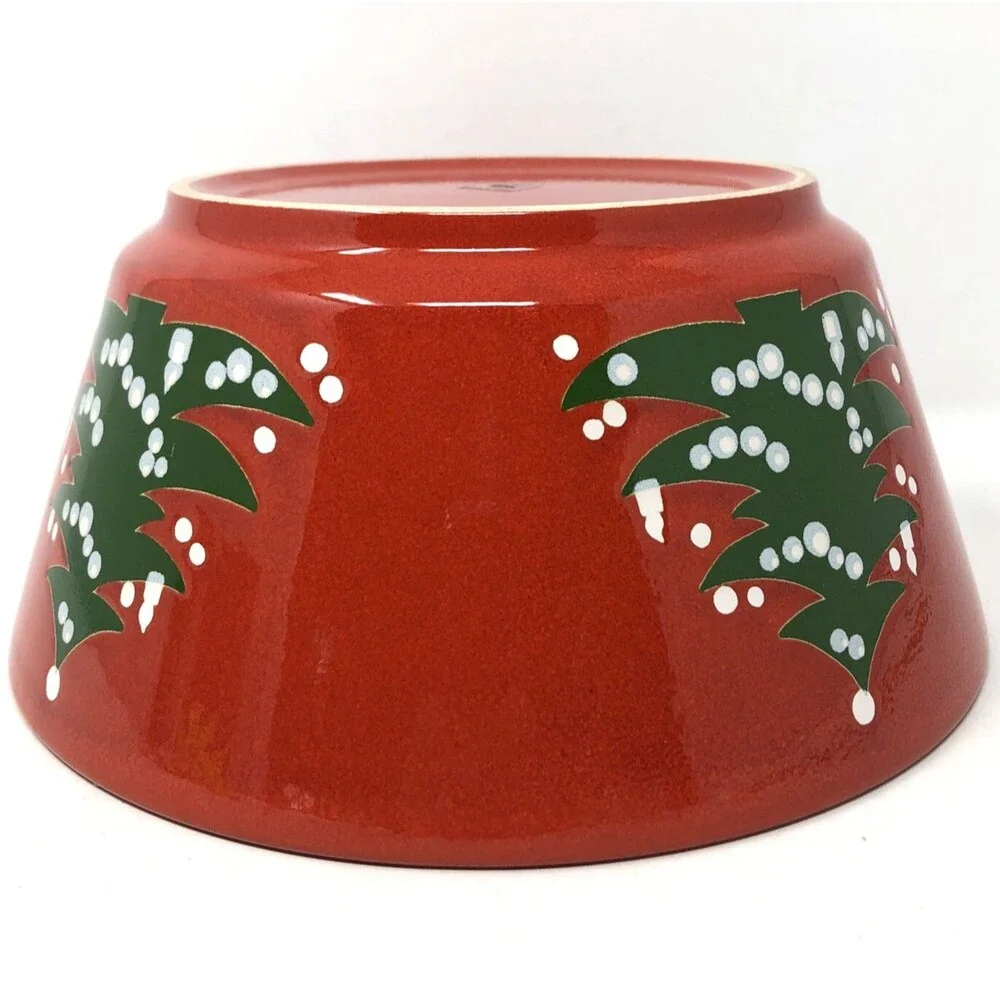 Waechtersbach Red Christmas Tree Serving Bowl Western Germany 9